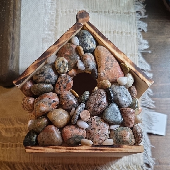 Handmade Other - Stone Decorated Handmade Birdhouse
